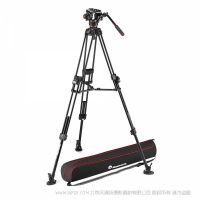 曼富图 Manfrotto MVK504XTWINFA 504X液压摄像云台和645快开双管铝合金摄像三脚架套装