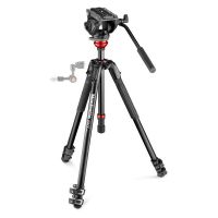 曼富图 MVK500190XV摄影摄像铝合金可调水平三脚架云台套装