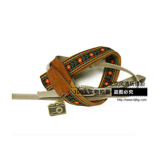 日本爱尔玛（ERMA）蒂罗尔花相机背带 单反相机背带(橘黄/粉色)