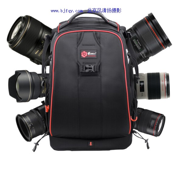 锐玛（EIRMAI） 开拓者系列大号 单反相机双肩包 佳能尼康摄影包 防水防震相机包 红边