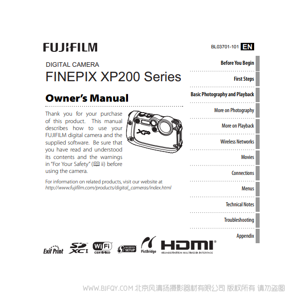 富士 XP200 英文说明书 英文版 english  owner's manual finepix series 说明书下载 使用手册 pdf 免费 操作指南 如何使用 快速上手 