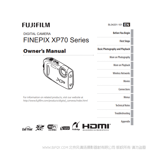 富士 XP70 英文版 finepix series owner's manual 说明书下载 使用手册 pdf 免费 操作指南 如何使用 快速上手 