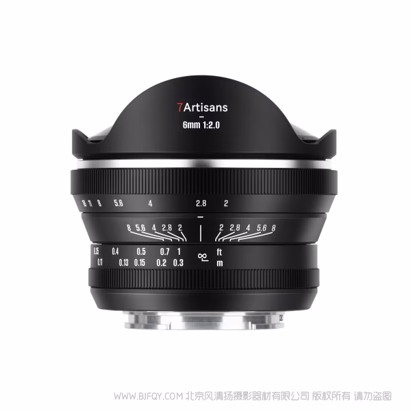 七工匠 7artisans MF 6mm F2  APS-C 手动超广角鱼眼镜头 220&deg;对角鱼眼视角