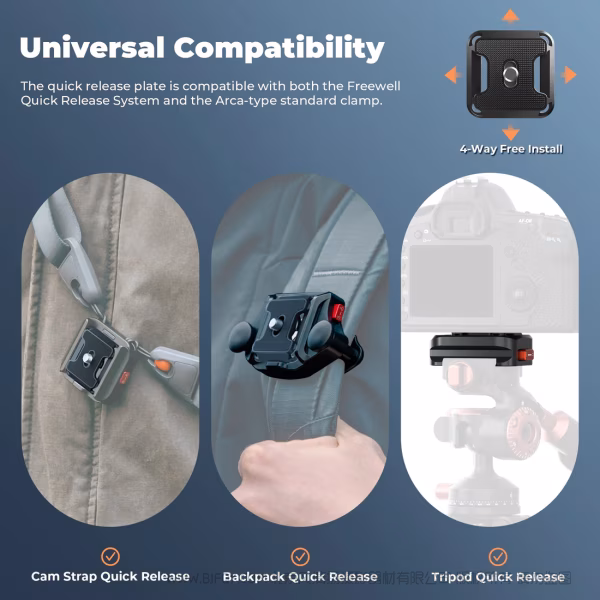 Freewell 菲尔威 FW-BPQR 背包快拆套装 Backpack Quick Release Clamp