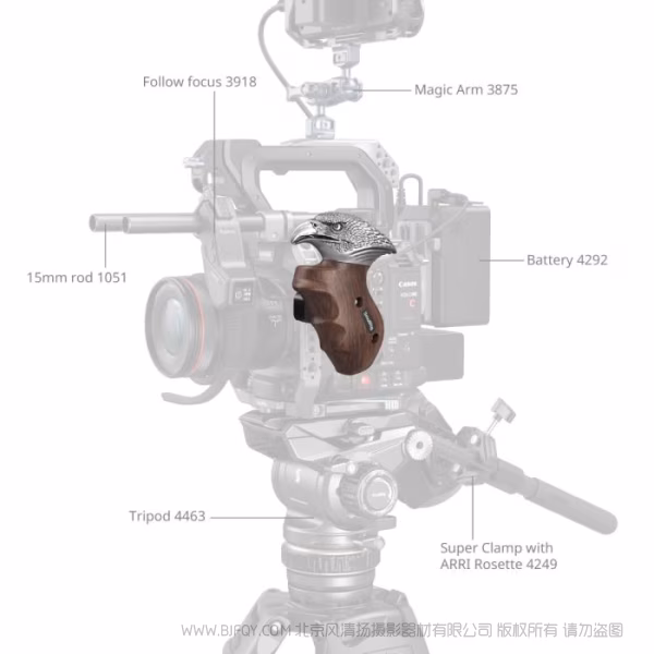 SmallRig斯莫格木头旋转滑槽侧手柄（左手） 4817