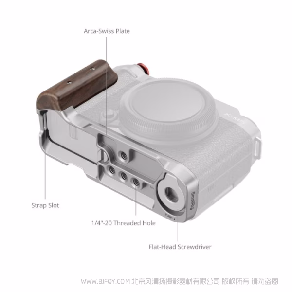 SmallRig斯莫格木头L型手柄 (适用于富士X-M5)（银色）5261