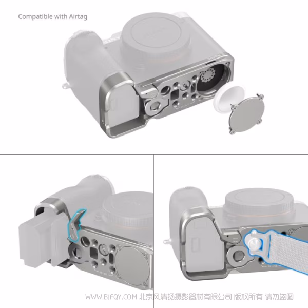 SmallRig斯莫格底板（适用于索尼 Alpha 7C II / 7CR）（银色，内置AirTag安装槽）5482 